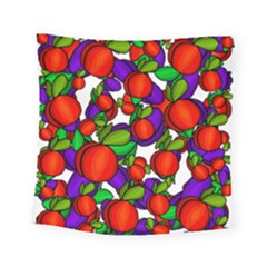 Peaches And Plums Square Tapestry (small) by Valentinaart