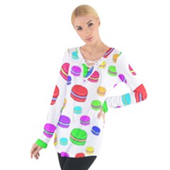 Macaroons Women s Tie Up Tee by Valentinaart