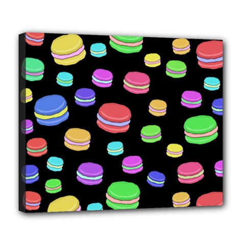 Colorful Macaroons Deluxe Canvas 24  X 20   by Valentinaart