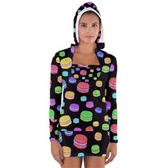 Colorful Macaroons Women s Long Sleeve Hooded T-shirt by Valentinaart