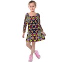 QUEEN HONEY Kids  Long Sleeve Velvet Dress View1