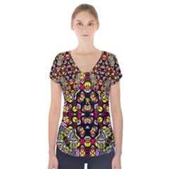 Queen Design 456 Short Sleeve Front Detail Top by MRTACPANS