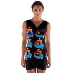 Queen Mrtacpans Two 5 Wrap Front Bodycon Dress