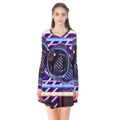 Abstract Sphere Room 3d Design Flare Dress