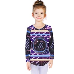 Abstract Sphere Room 3d Design Kids  Long Sleeve Tee