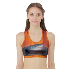 Architecture Art Bright Color Sports Bra With Border by Amaryn4rt