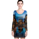 Hamburg City Blue Hour Night Long Sleeve Bodycon Dress View1