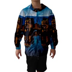 Hamburg City Blue Hour Night Hooded Wind Breaker (kids) by Amaryn4rt