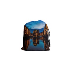 Hamburg City Blue Hour Night Drawstring Pouches (xs) 