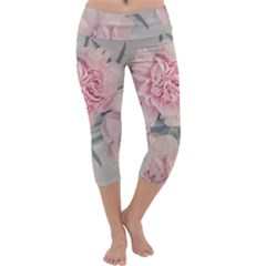 Cloves Flowers Pink Carnation Pink Capri Yoga Leggings