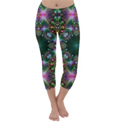 Digital Kaleidoscope Capri Winter Leggings  by Amaryn4rt