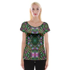 Digital Kaleidoscope Women s Cap Sleeve Top