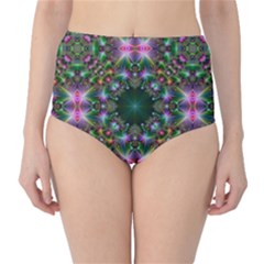 Digital Kaleidoscope High-waist Bikini Bottoms