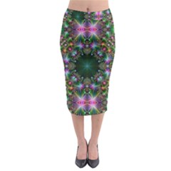 Digital Kaleidoscope Midi Pencil Skirt by Amaryn4rt