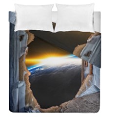 Door Breakthrough Door Sunburst Duvet Cover Double Side (queen Size)