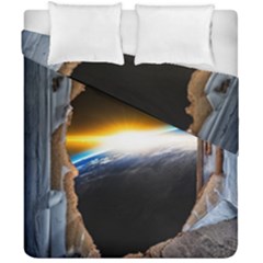 Door Breakthrough Door Sunburst Duvet Cover Double Side (california King Size) by Amaryn4rt