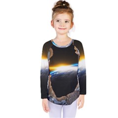 Door Breakthrough Door Sunburst Kids  Long Sleeve Tee