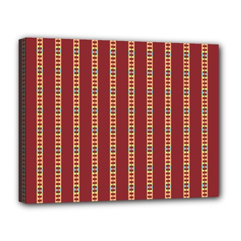 Pattern Background Red Stripes Canvas 14  X 11  by Amaryn4rt