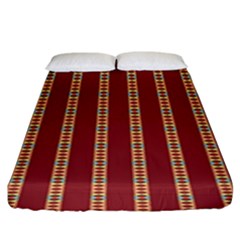 Pattern Background Red Stripes Fitted Sheet (king Size)