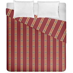 Pattern Background Red Stripes Duvet Cover Double Side (california King Size)