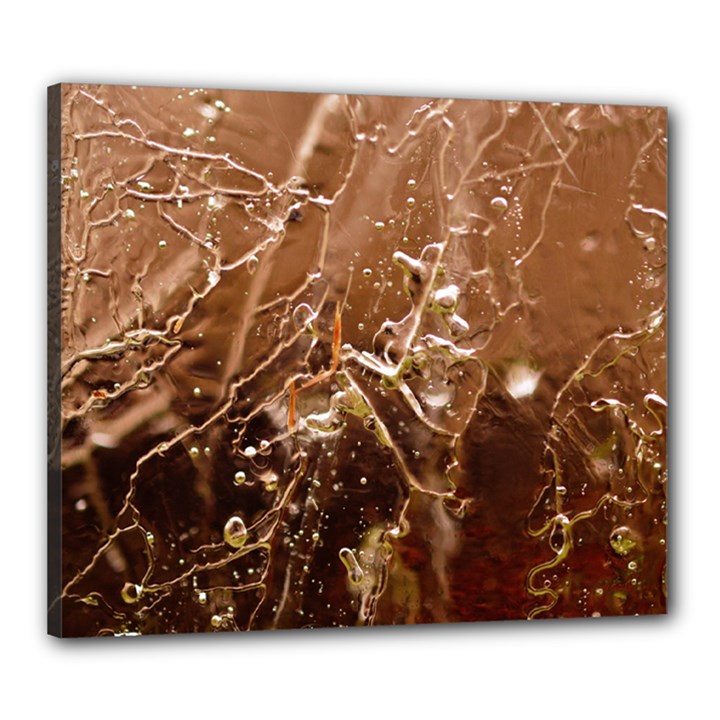 Ice Iced Structure Frozen Frost Canvas 24  x 20 