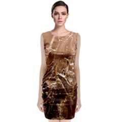 Ice Iced Structure Frozen Frost Sleeveless Velvet Midi Dress