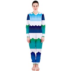 Water Border Water Waves Ocean Sea Onepiece Jumpsuit (ladies)  by Amaryn4rt