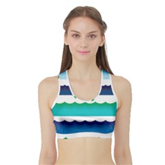 Water Border Water Waves Ocean Sea Sports Bra With Border by Amaryn4rt