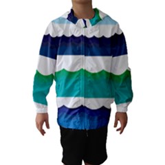 Water Border Water Waves Ocean Sea Hooded Wind Breaker (kids)