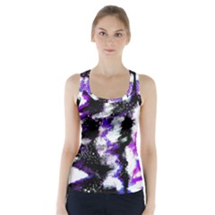 Abstract Canvas Acrylic Digital Design Racer Back Sports Top