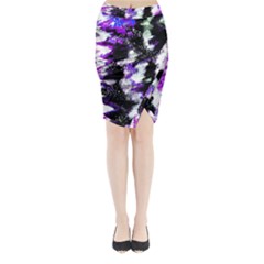 Abstract Canvas Acrylic Digital Design Midi Wrap Pencil Skirt