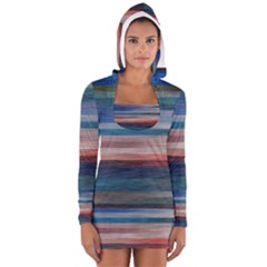 Background Horizontal Lines Women s Long Sleeve Hooded T-shirt by Amaryn4rt