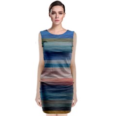 Background Horizontal Lines Classic Sleeveless Midi Dress