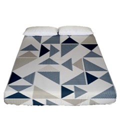 Geometric Triangle Modern Mosaic Fitted Sheet (queen Size)