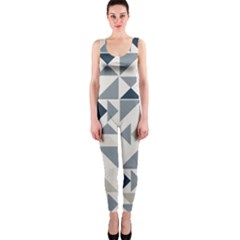 Geometric Triangle Modern Mosaic Onepiece Catsuit