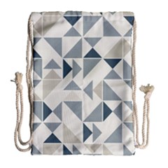 Geometric Triangle Modern Mosaic Drawstring Bag (large)