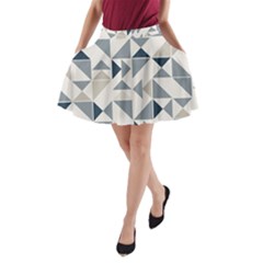 Geometric Triangle Modern Mosaic A-line Pocket Skirt