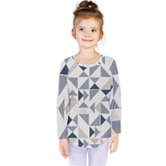 Geometric Triangle Modern Mosaic Kids  Long Sleeve Tee