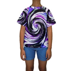 Canvas Acrylic Digital Design Kids  Short Sleeve Swimwear