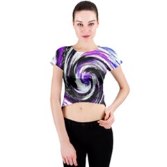 Canvas Acrylic Digital Design Crew Neck Crop Top by Amaryn4rt