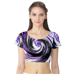 Canvas Acrylic Digital Design Short Sleeve Crop Top (tight Fit) by Amaryn4rt