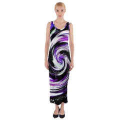 Canvas Acrylic Digital Design Fitted Maxi Dress by Amaryn4rt