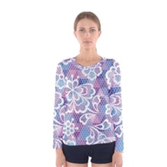 Cute Colorful Nenuphar Flower Women s Long Sleeve Tee