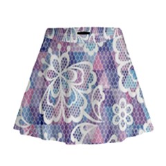 Cute Colorful Nenuphar Flower Mini Flare Skirt by Brittlevirginclothing