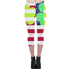 Usa Ireland American Flag Shamrock Irish Funny St Patrick Country Flag  Capri Leggings  by yoursparklingshop