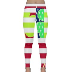 Usa Ireland American Flag Shamrock Irish Funny St Patrick Country Flag  Classic Yoga Leggings by yoursparklingshop