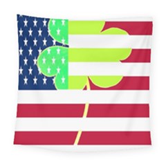 Usa Ireland American Flag Shamrock Irish Funny St Patrick Country Flag  Square Tapestry (large) by yoursparklingshop