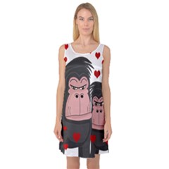 Gorillas Love Sleeveless Satin Nightdress by Valentinaart