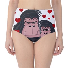 Gorillas Love High-waist Bikini Bottoms by Valentinaart