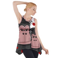 Gorillas Love Side Drop Tank Tunic by Valentinaart